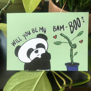Will you be my Bam-BOO - Panda and Bamboo - Greeting Card