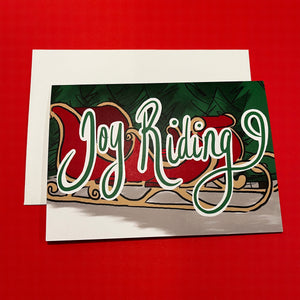 Joy Riding | Christmas Sleigh Card | Christmas Card - Holiday Card