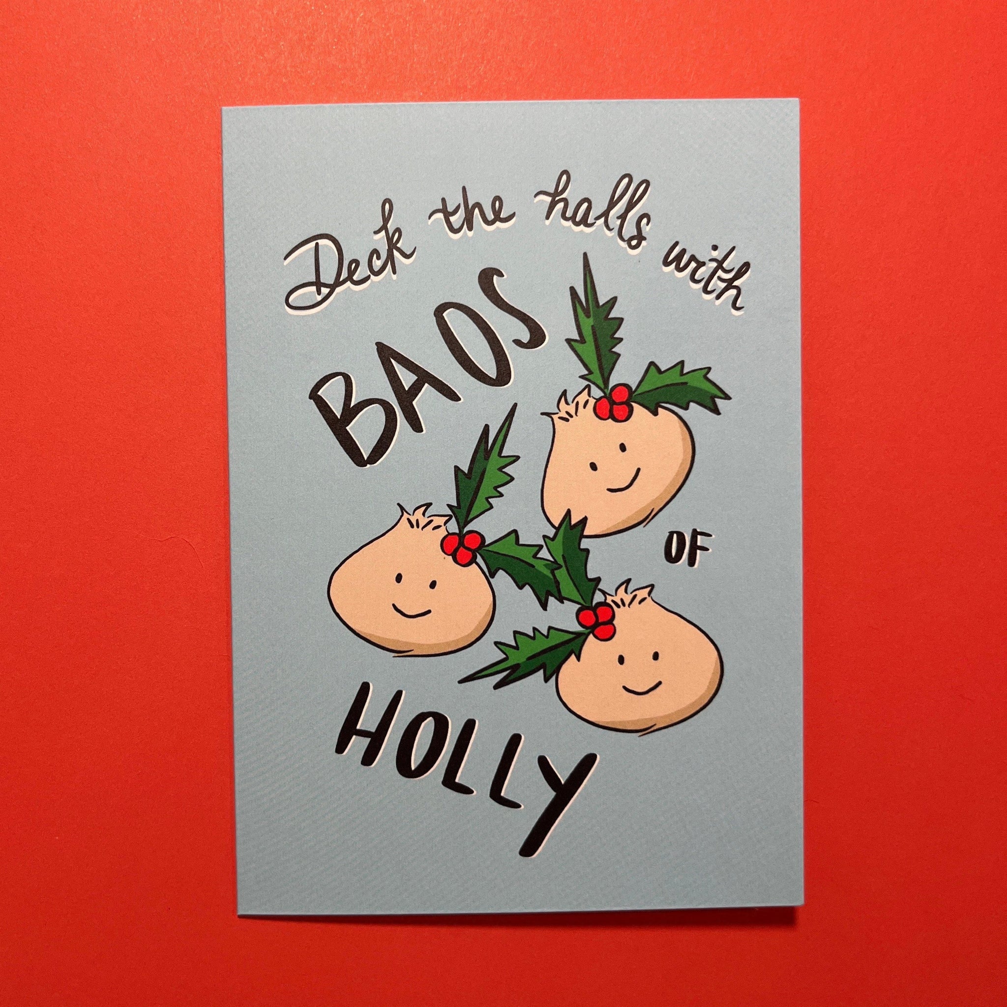 Baos of Holly Greeting Card