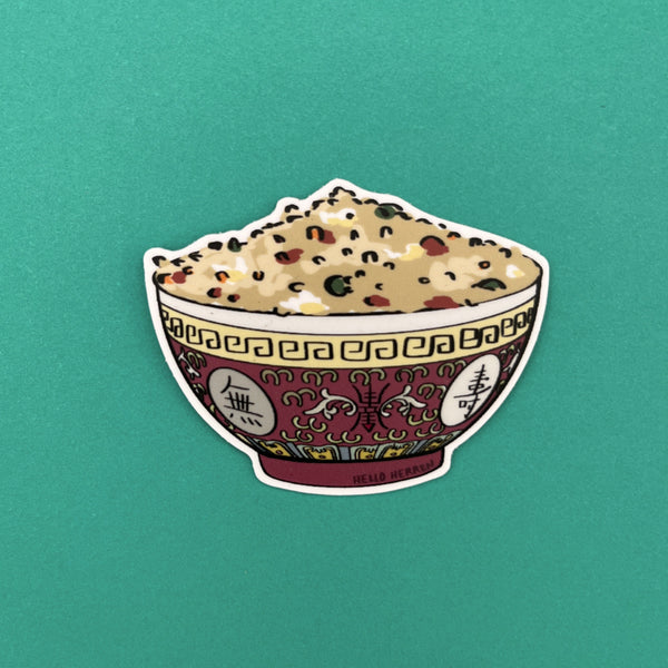 Chinese fried rice sticker in bowl
